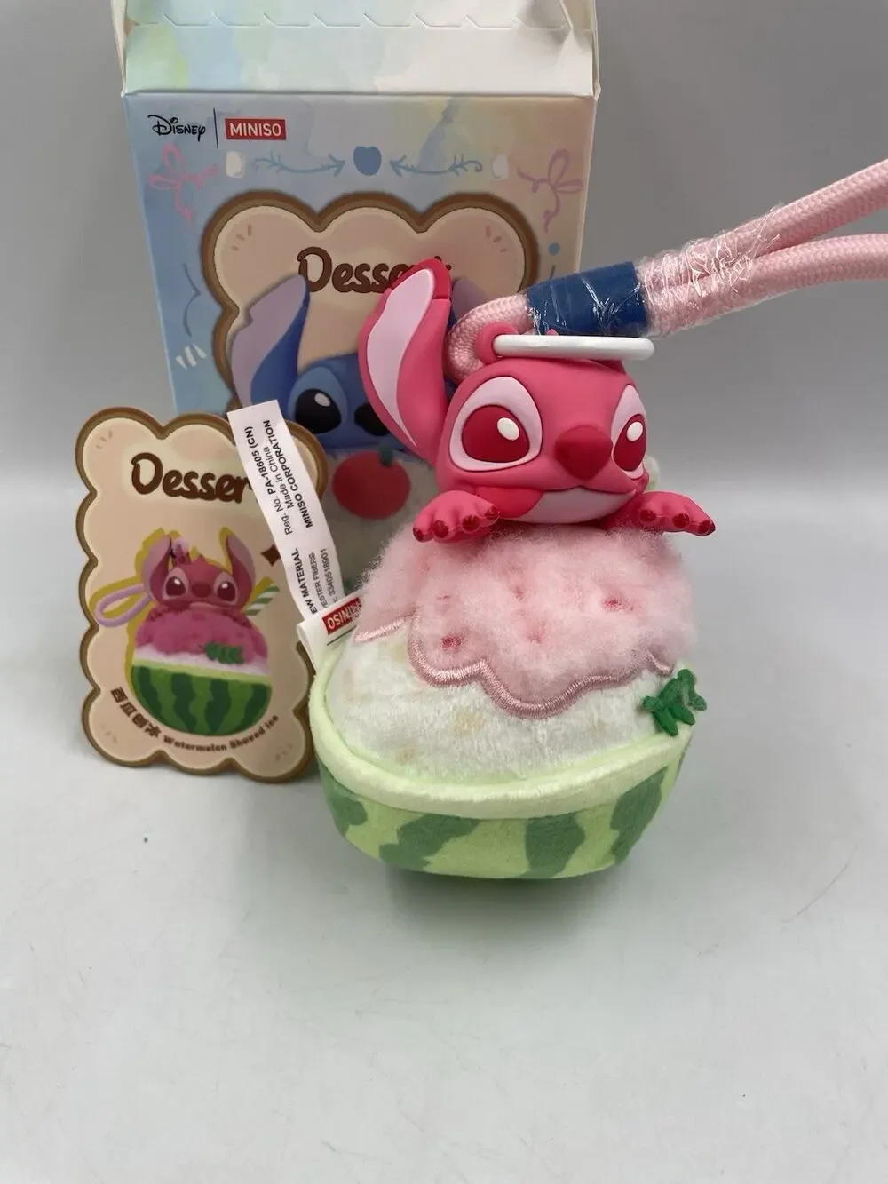 Miniso x Disney Food Stitch Dessert Vinyl Plush Pendant - Watermelon Shaved Ice